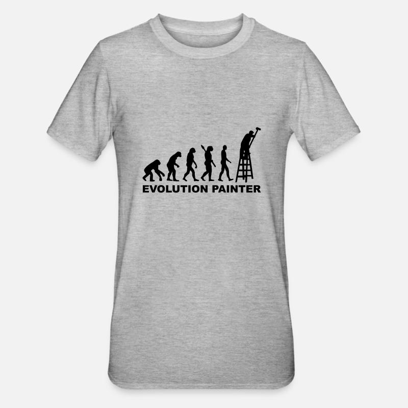 Evolution Painter - Unisex Polycotton T-Shirt - heather grey