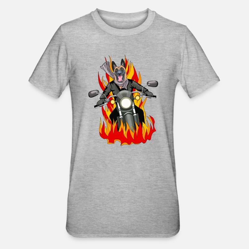 Fire malinois - T-shirt polycoton Unisexe - gris chiné