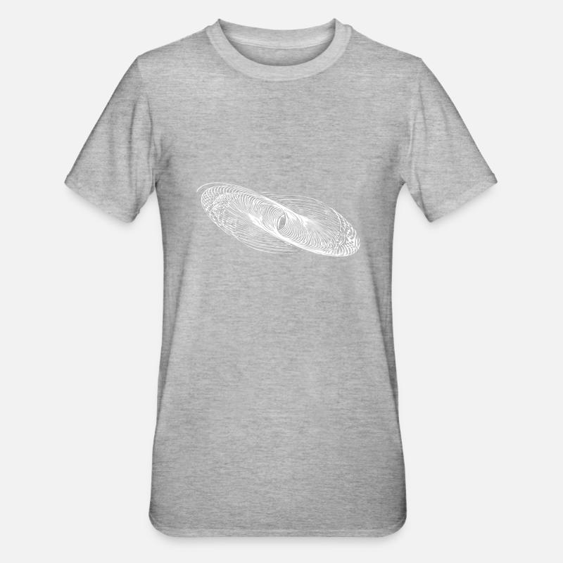 Geometric Circle Lines Ellipses - Unisex Polycotton T-Shirt - heather grey
