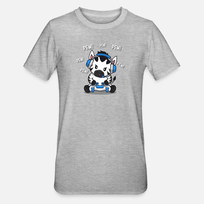 Zebra - Unisex Polycotton T-Shirt - Grau meliert