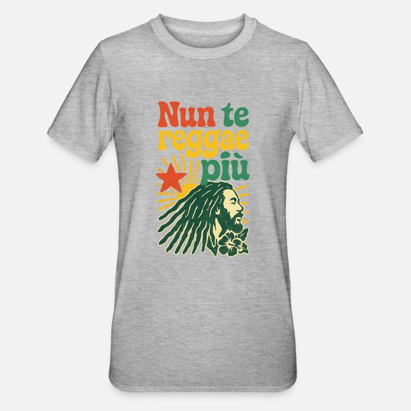 Design reggae rasta avec un message positif - T-shirt polycoton Unisexe - gris chiné