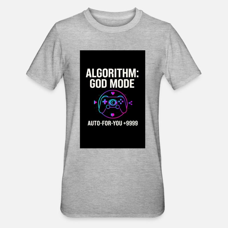 Algorithm God Mode - Unisex Polycotton T-Shirt - heather grey