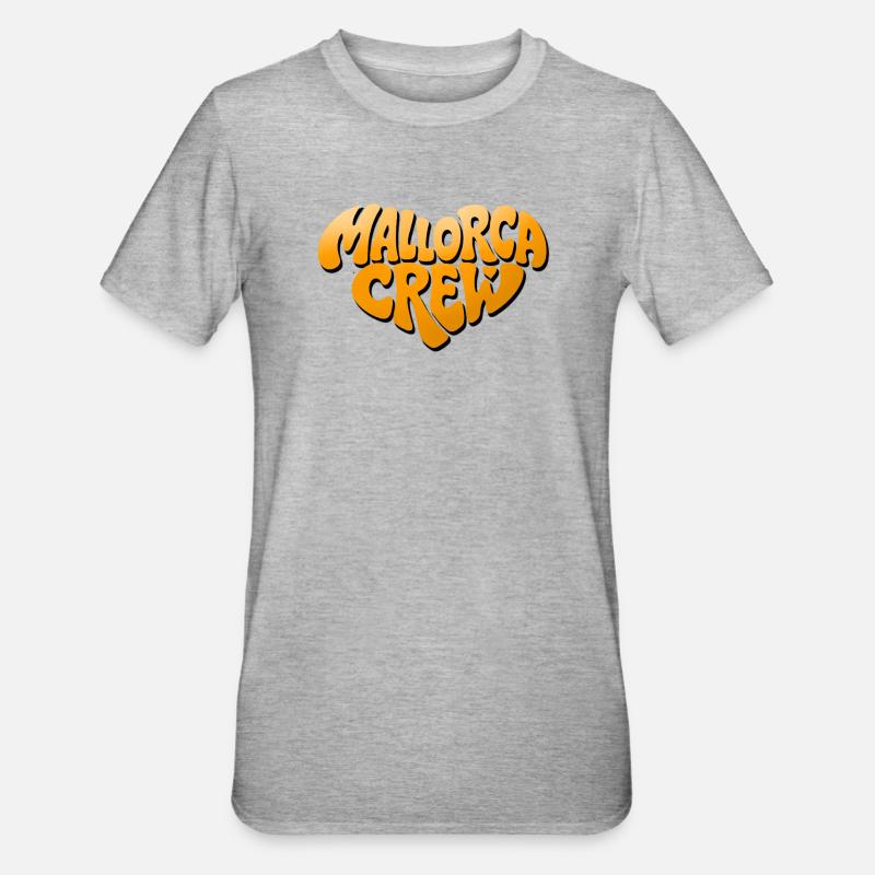 Mallorca Crew Bubble Logo - Unisex Polycotton T-Shirt - Grau meliert