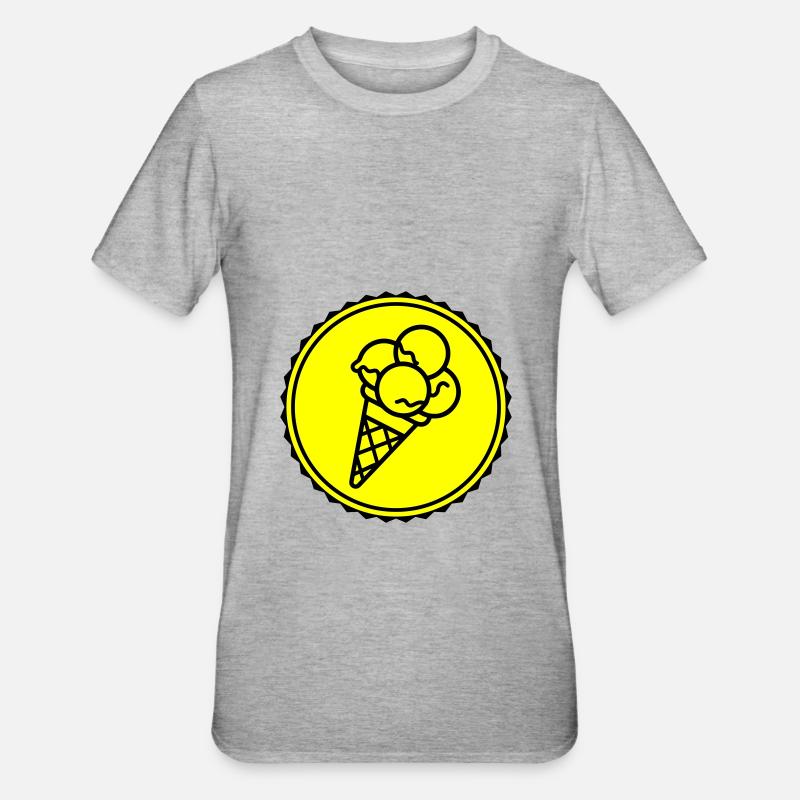 Eicreme Eis Icon - Unisex Polycotton T-Shirt - Grau meliert