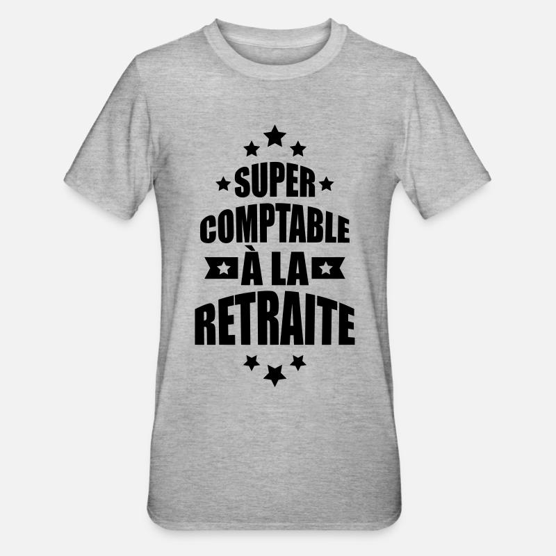 super comptable à la retraite - T-shirt polycoton Unisexe - gris chiné