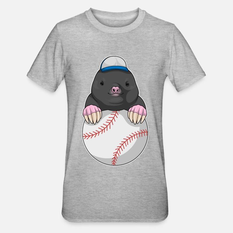 Mole Cap Baseball - T-shirt polycoton Unisexe - gris chiné