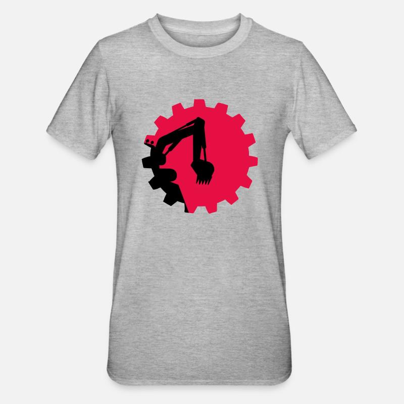 bagger baggerfahrer Baggerschaufel - Unisex Polycotton T-Shirt - Grau meliert