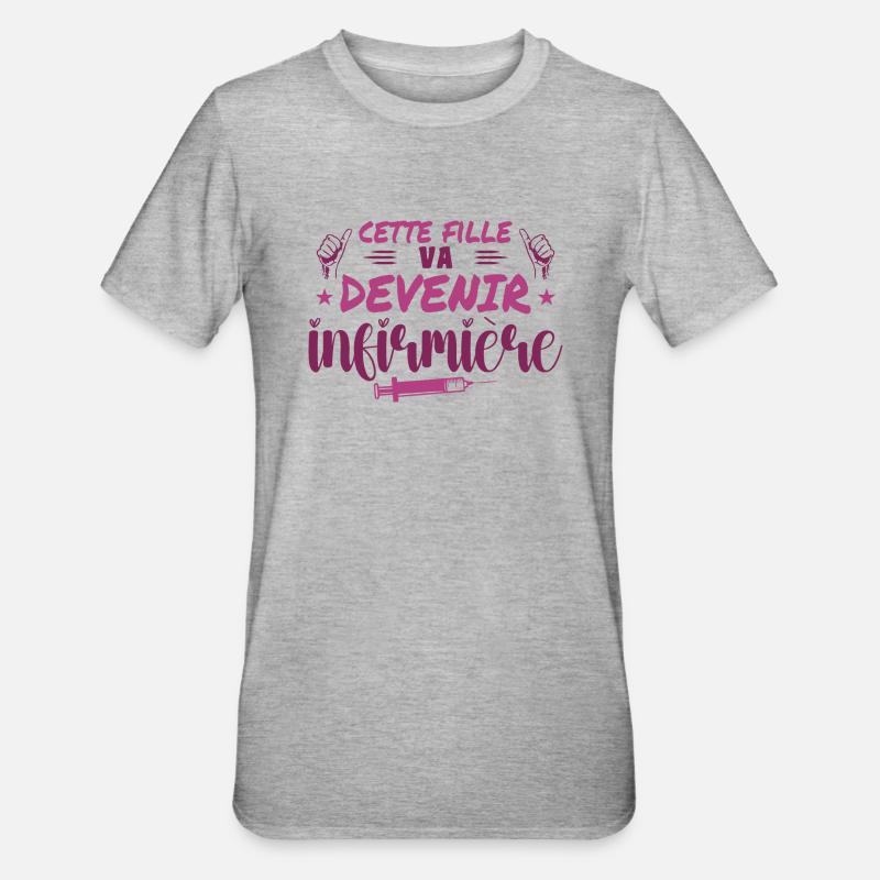 Dieses Mädchen wird Krankenschwester - Unisex Polycotton T-Shirt - Grau meliert