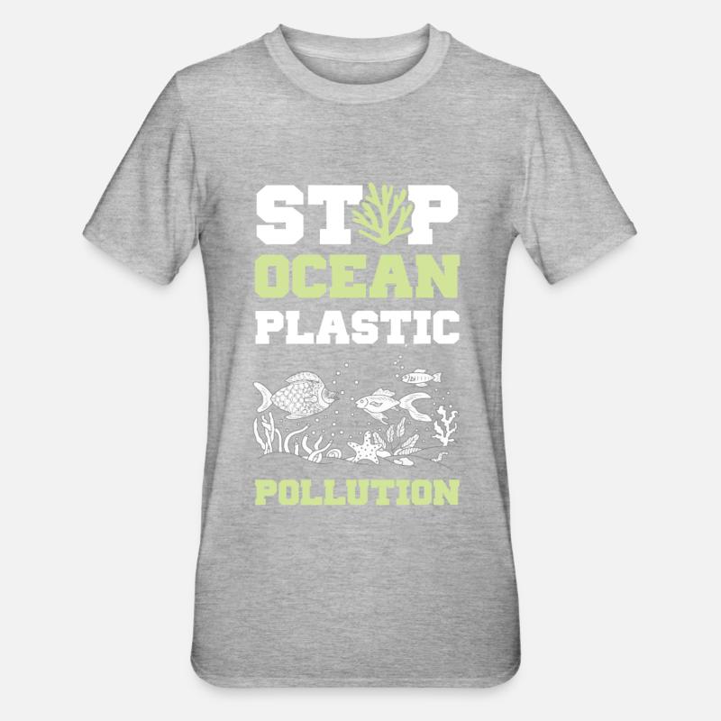 Plastic Save the Ocean - Unisex Polycotton T-Shirt - heather grey