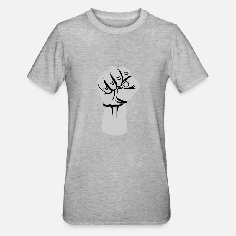 Poing main - T-shirt polycoton Unisexe - gris chiné