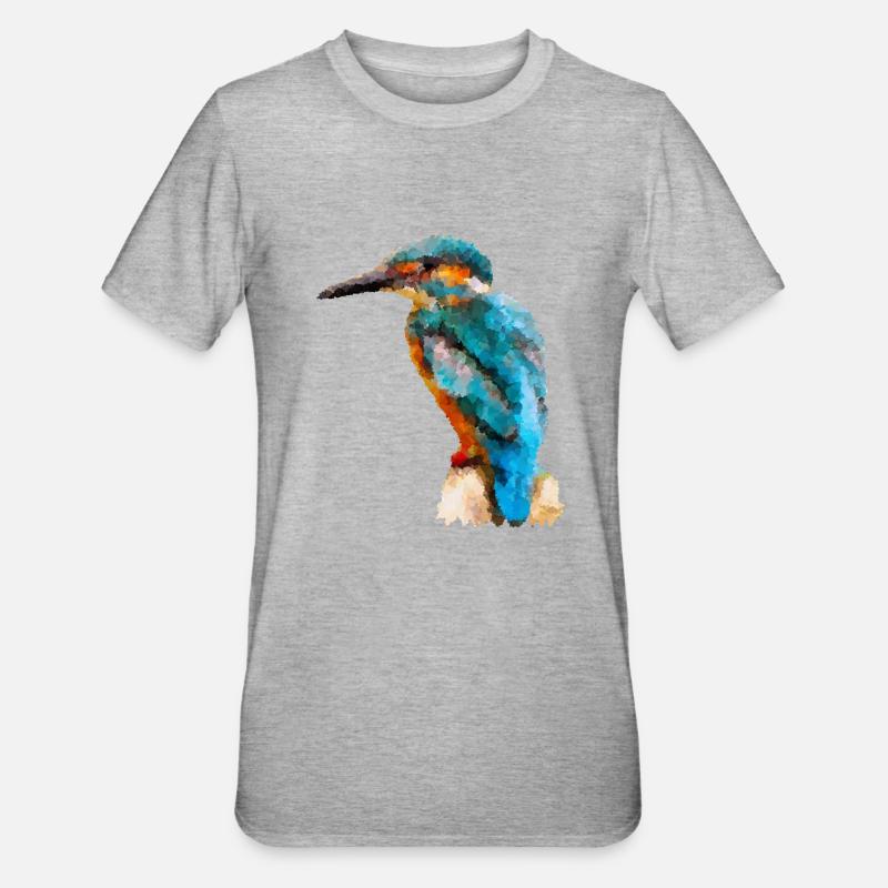 Eisvogel - Unisex Polycotton T-Shirt - Grau meliert