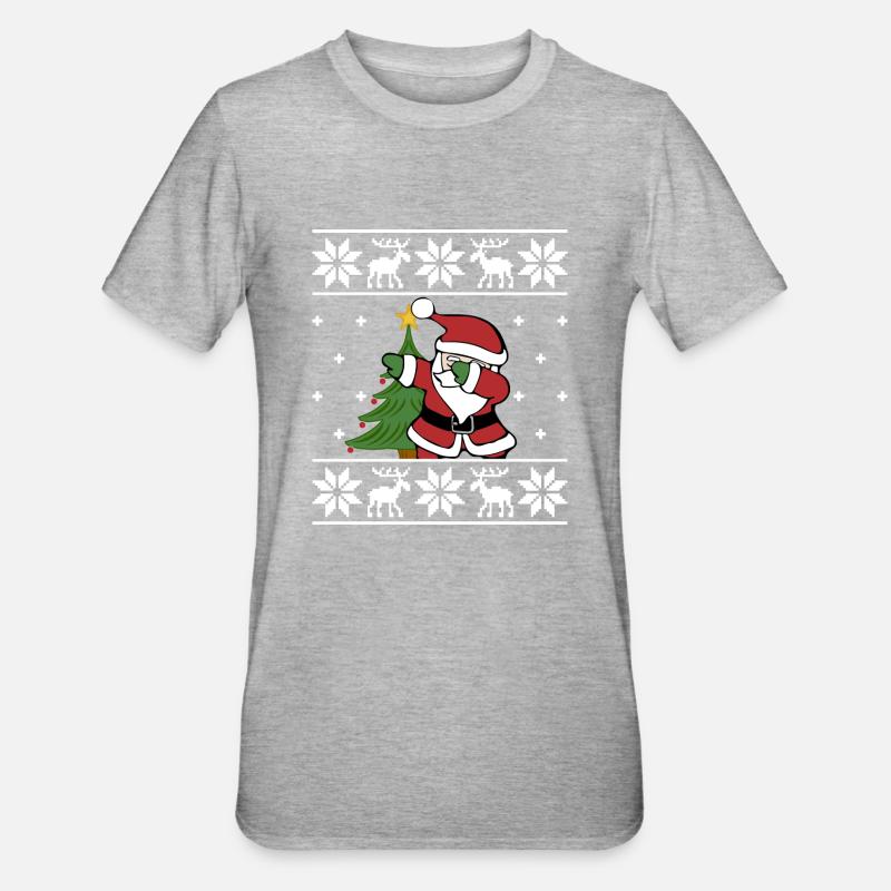 Laid de Noël Pull Père Noël Dab - T-shirt polycoton Unisexe - gris chiné
