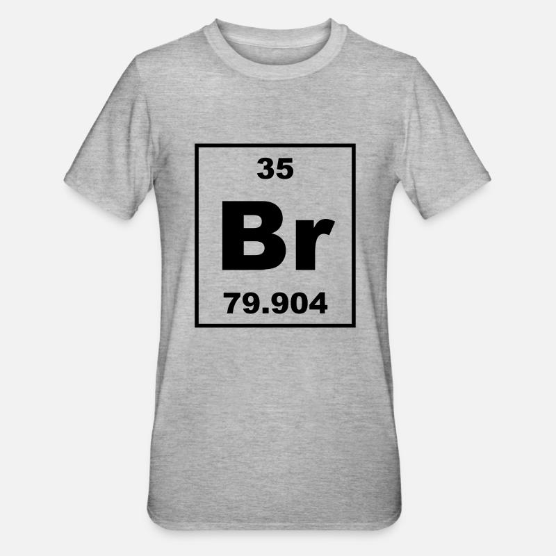 Bromine (Br) (element 35) - Unisex Polycotton T-Shirt - heather grey