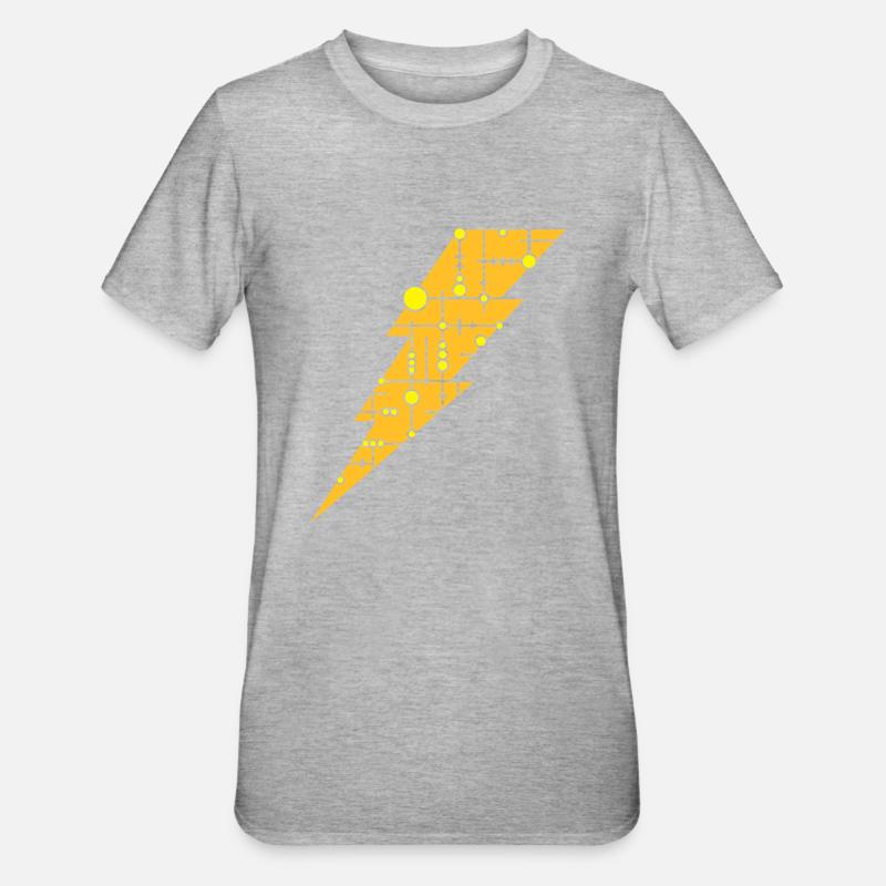 Lightning (pattern) - Unisex Polycotton T-Shirt - heather grey