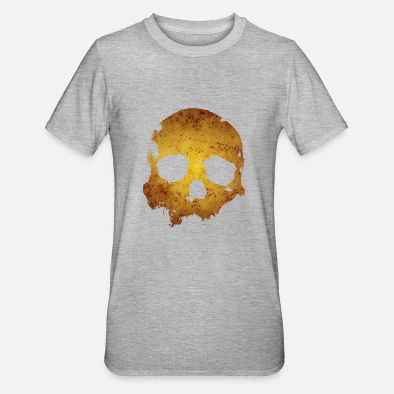 Schädel - Unisex Polycotton T-Shirt - Grau meliert