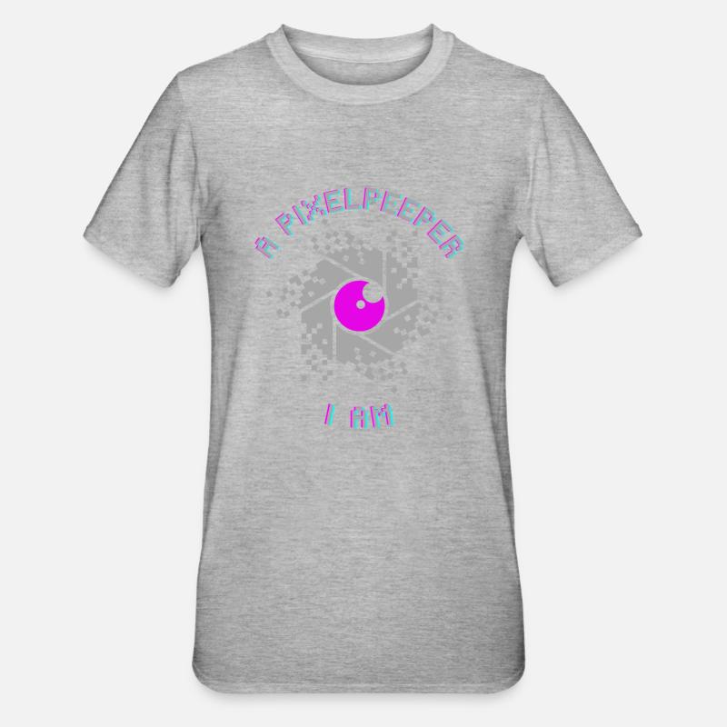 A pixelpeeper I am - T-shirt polycoton Unisexe - gris chiné