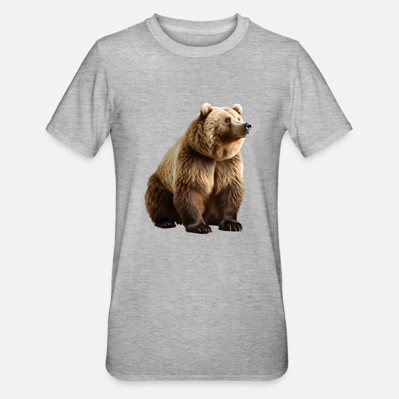 Braunbären sind Allesfresser - Unisex Polycotton T-Shirt - Grau meliert
