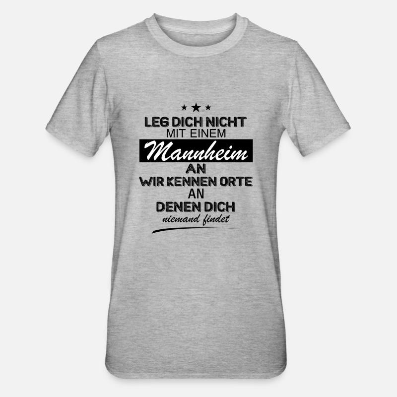 Mannheim Monnem Mannheimat - T-shirt polycoton Unisexe - gris chiné
