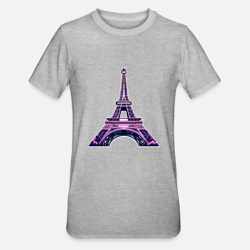 Eiffel tower #9 - T-shirt polycoton Unisexe - gris chiné