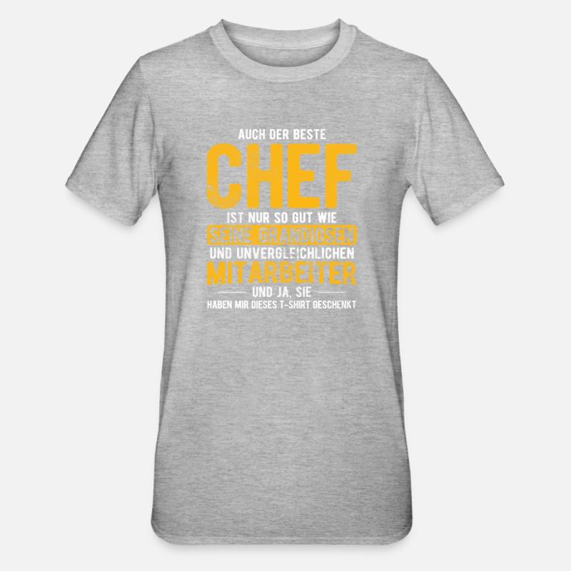 Bester Chef So Gut Wie Grandiosen Mitarbeiter Chef - Unisex Polycotton T-Shirt - Grau meliert