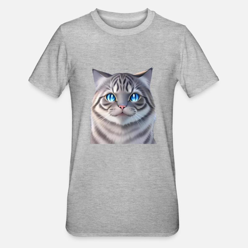 Le chat blanc - T-shirt polycoton Unisexe - gris chiné