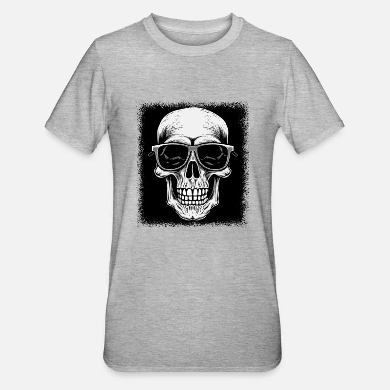 Awesome Dead Geek Back Print - T-shirt polycoton Unisexe - gris chiné