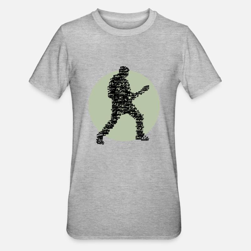 guitar_player_notes_09201602 - Unisex Polycotton T-Shirt - Grau meliert
