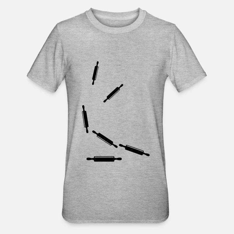 Kitchen roll rolling pin - Unisex Polycotton T-Shirt - heather grey