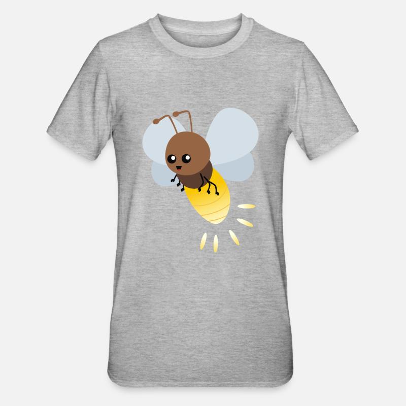 Dessin animé mignon luciole - T-shirt polycoton Unisexe - gris chiné
