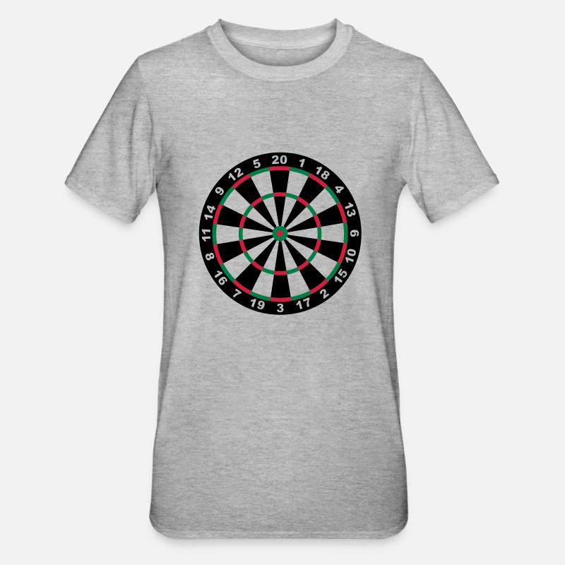 Dartscheibe - Unisex Polycotton T-Shirt - Grau meliert