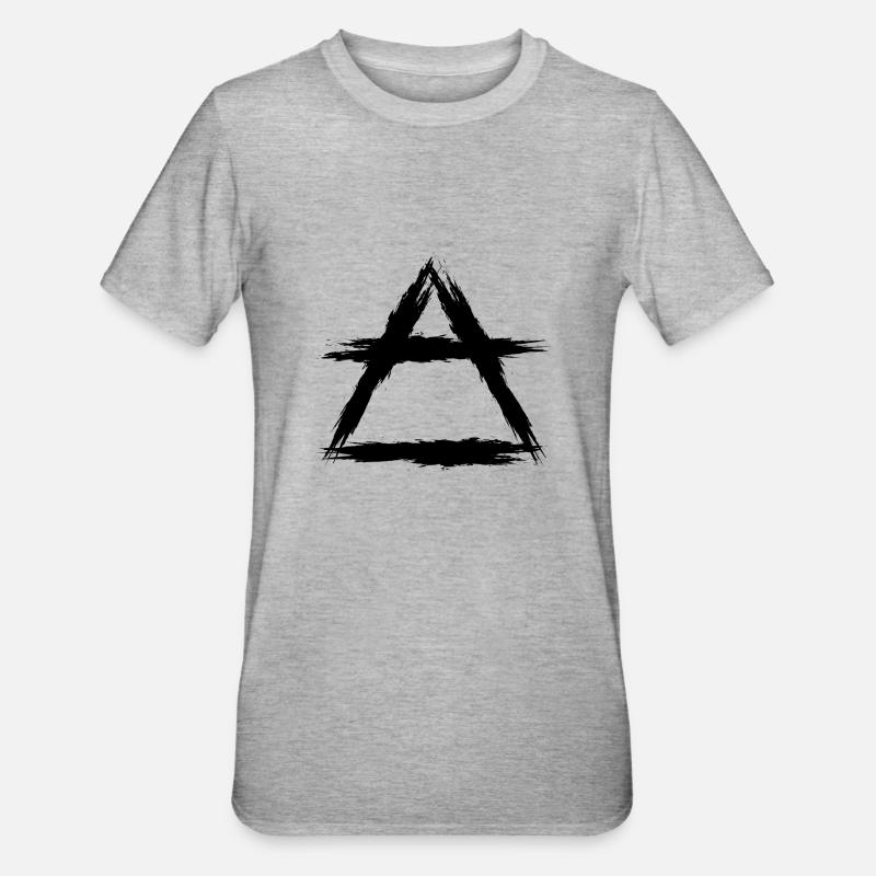 Element Symbol Luft - Unisex Polycotton T-Shirt - Grau meliert
