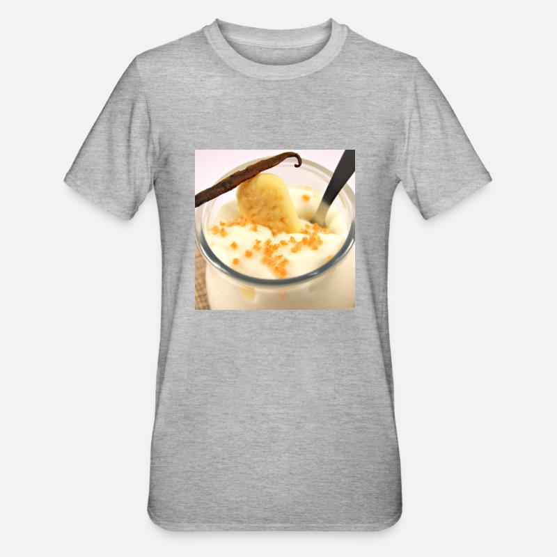 Jutosité dessert pudding à la sauce vanille - T-shirt polycoton Unisexe - gris chiné