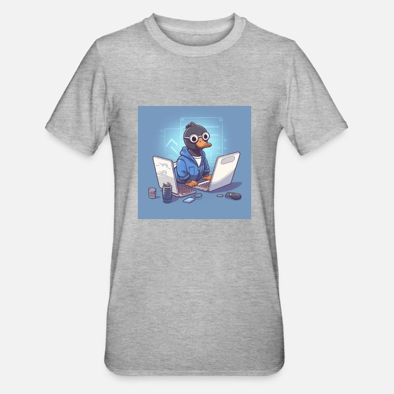 A sweet Ganz works as a software developer - Unisex Polycotton T-Shirt - heather grey