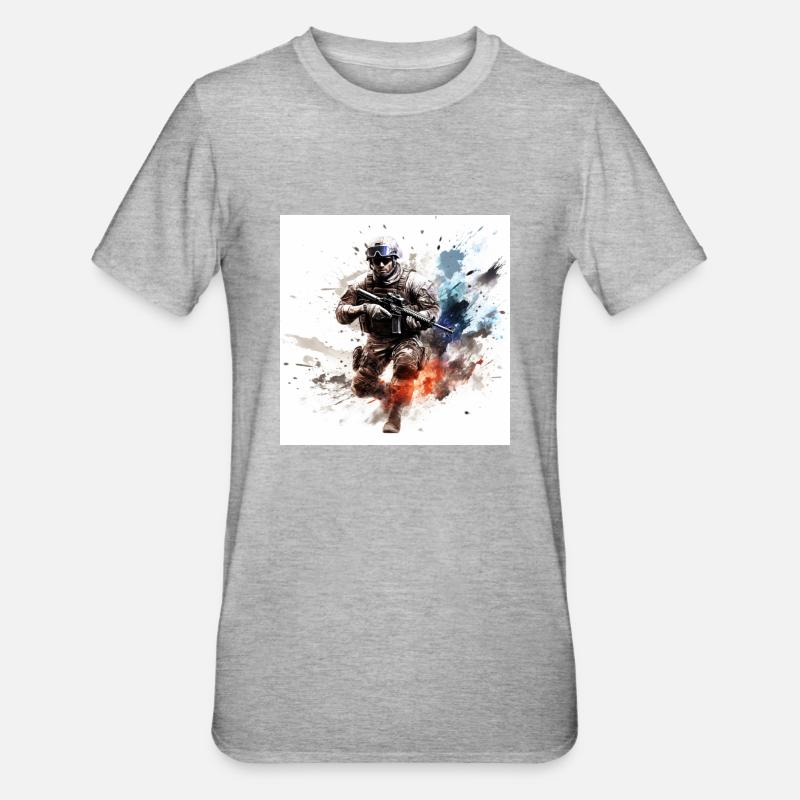 COD gaming art shooter 2 - Unisex Polycotton T-Shirt - heather grey