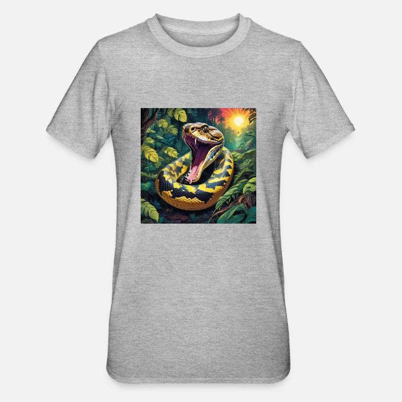 Serpent python - T-shirt polycoton Unisexe - gris chiné