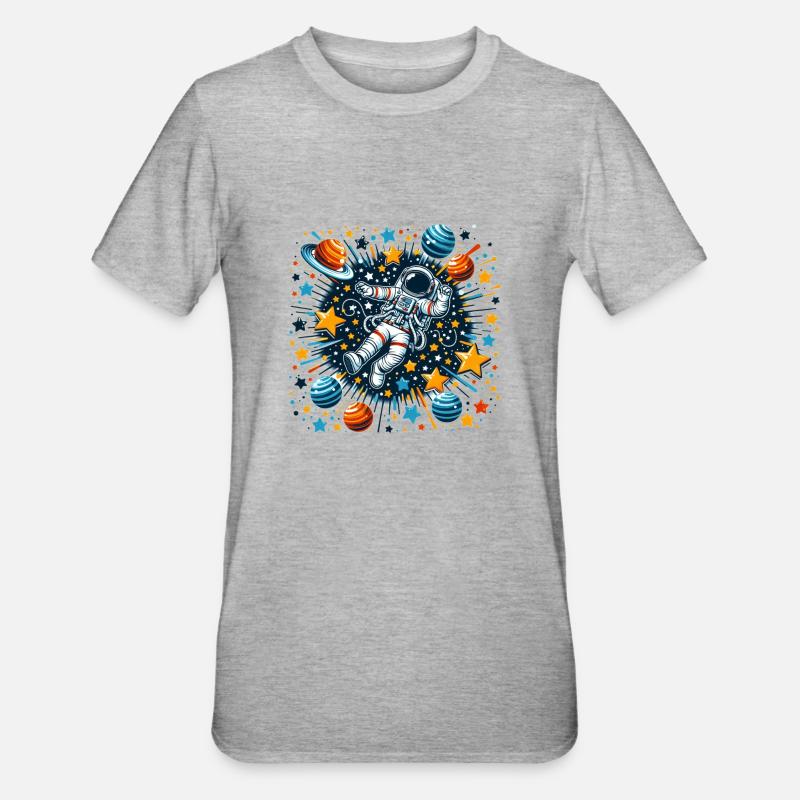 Astronaute dans l’espace - T-shirt polycoton Unisexe - gris chiné