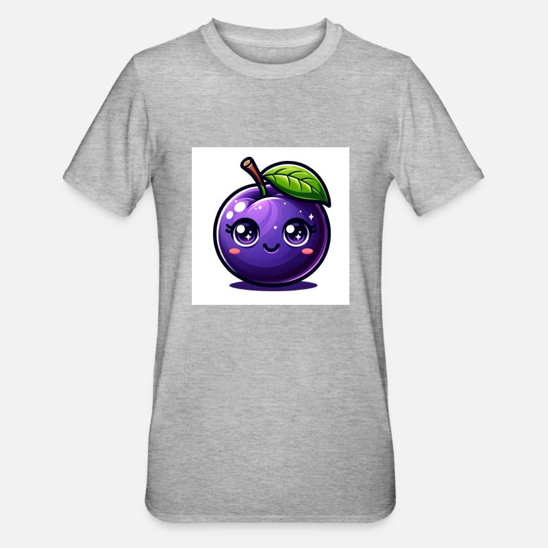 Pflaume lila - Unisex Polycotton T-Shirt - Grau meliert