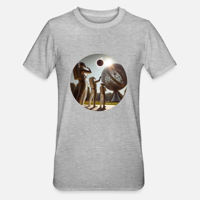 Total Eclipse 04:08:24 Commererative - Unisex Polycotton T-Shirt - heather grey