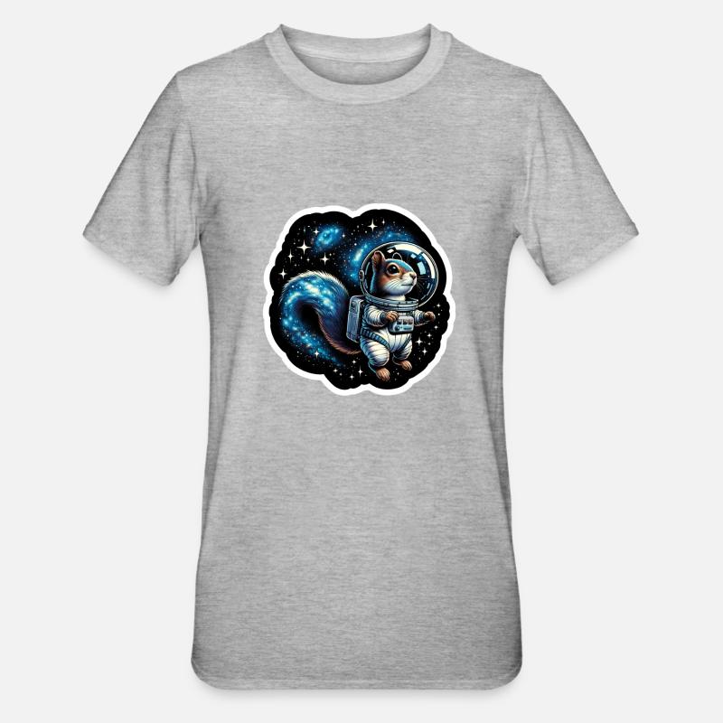 Écureuil de l’espace - T-shirt polycoton Unisexe - gris chiné