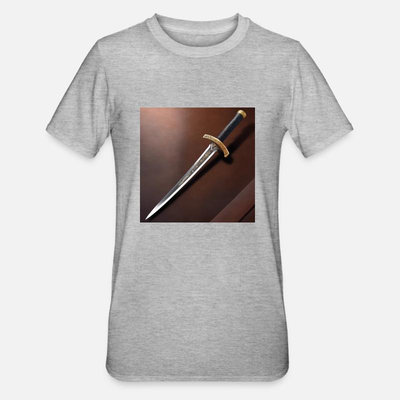 Conception d’affiche Sabre Samouraï - T-shirt polycoton Unisexe - gris chiné