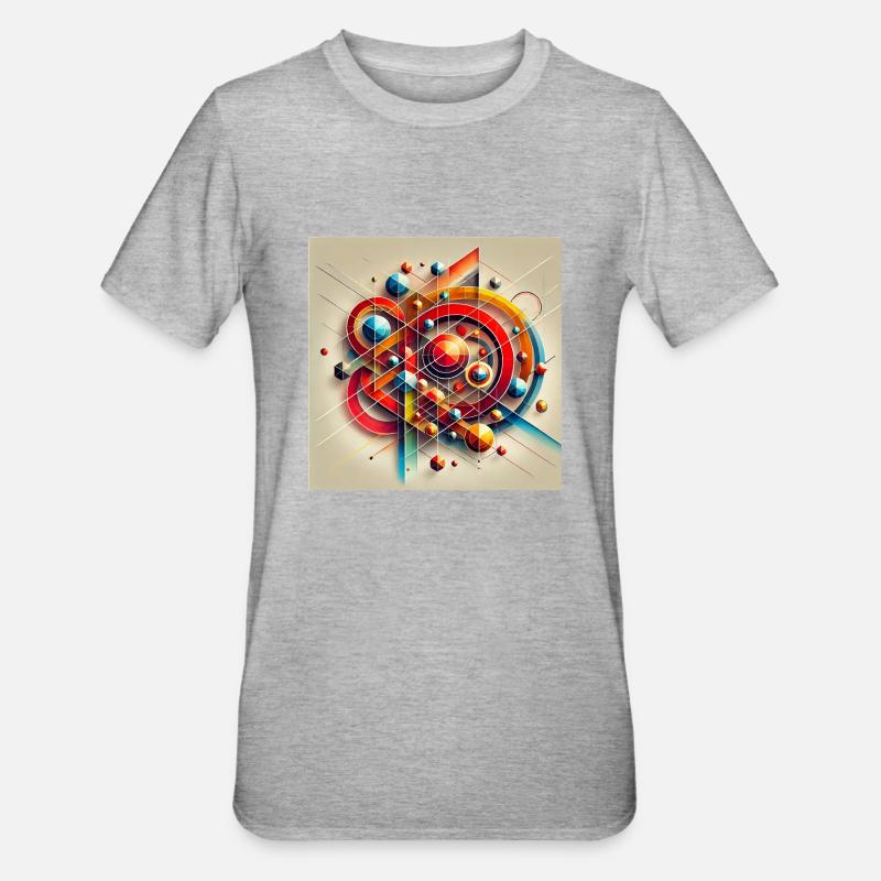 Explosion de couleurs des formes - T-shirt polycoton Unisexe - gris chiné