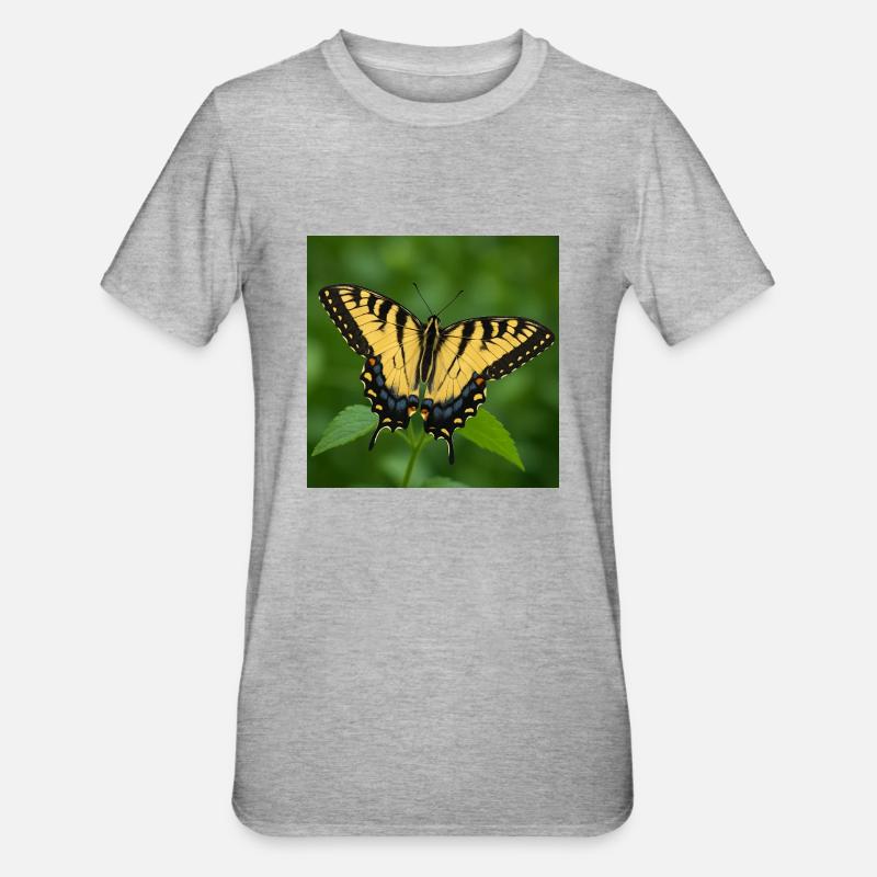 Eastern Tiger swallowtail - Unisex Polycotton T-Shirt - heather grey