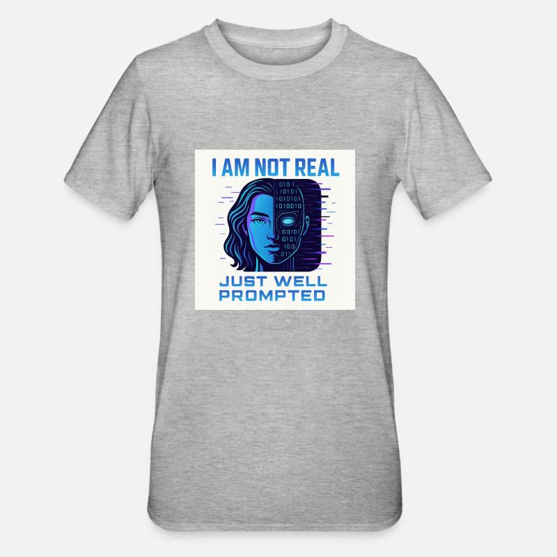 Half human, half digital - Unisex Polycotton T-Shirt - heather grey