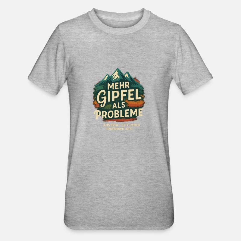 Plus de sommets que de problèmes - T-shirt polycoton Unisexe - gris chiné