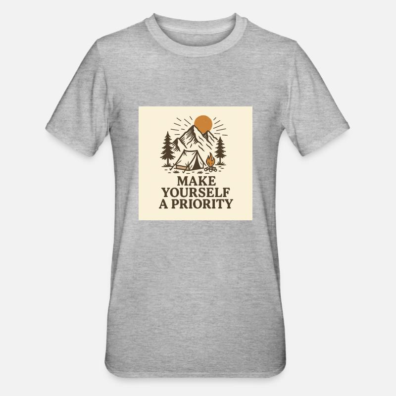 MAKE YOURSELF A PRIORITY - Unisex Polycotton T-Shirt - Grau meliert