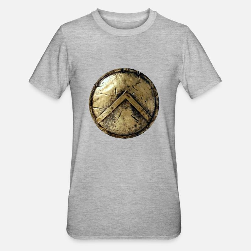 Spartan standard shield bronze Ancient Greece - Unisex Polycotton T-Shirt - heather grey