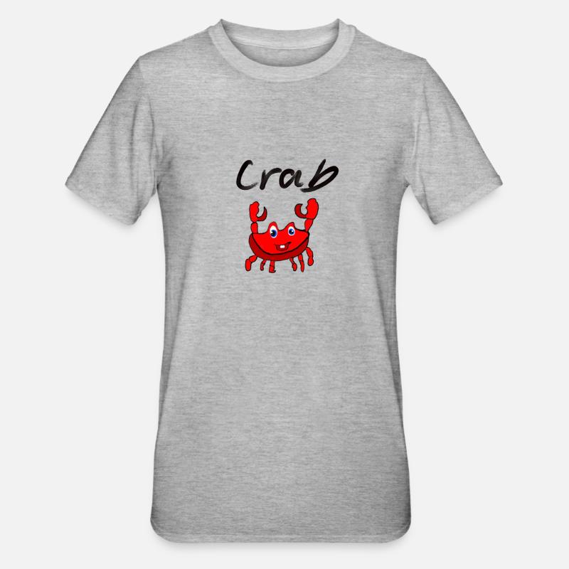 Crab - Unisex Polycotton T-Shirt - heather grey