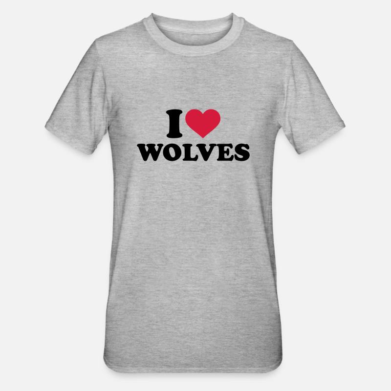 I love wolves - T-shirt polycoton Unisexe - gris chiné