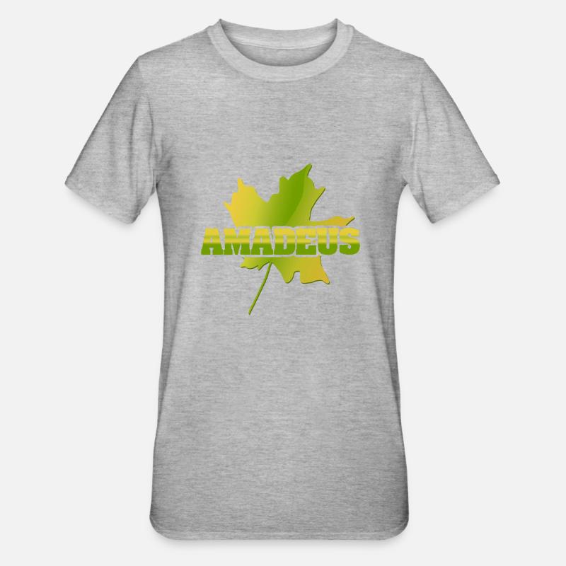 Feuille d’érable d’automne Amadeus - T-shirt polycoton Unisexe - gris chiné