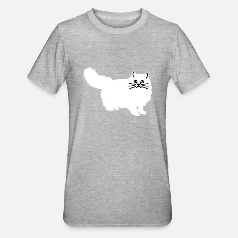 Chat - T-shirt polycoton Unisexe - gris chiné